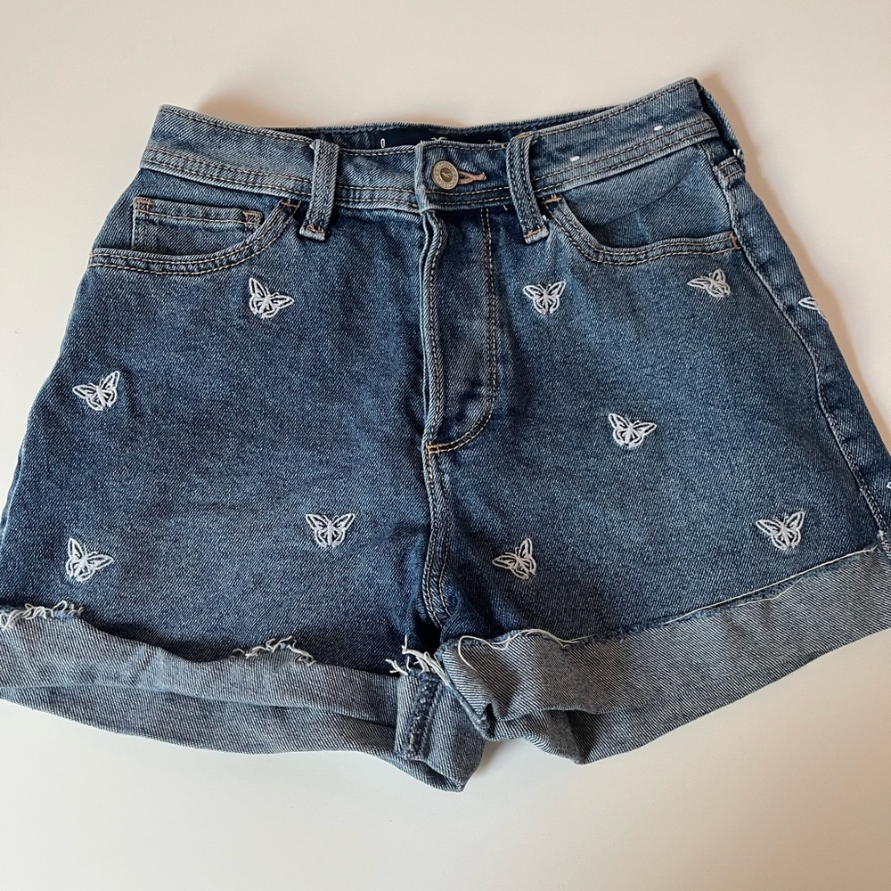 Embroidered Butterfly Shorts